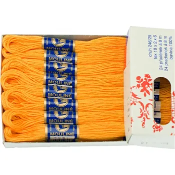 Příze Snový svět 1282 - Bavlněná vyšívací příze Mouline pomeranč