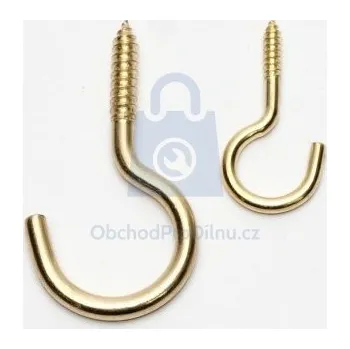 Vrut Hák s vrutem, mosazný 50 mm, balení 100 ks