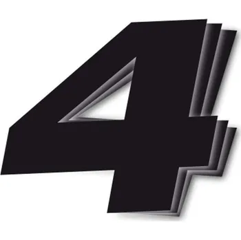 Samolepicí dekorace na vozidlo BLACKBIRD startovní číslo 25cm x 20cm šikmé, barva černá, číslo 4 (3 ks)
