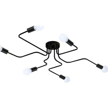 STROPNÍ SVÍTIDLO LUSTR 6x E27 - ČERNÝ PAVOUK