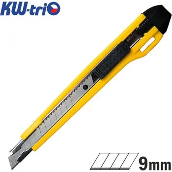 Pracovní nůž Odlamovací nůž KW 3593 s kovovou vodící lištou, 9mm
