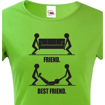 Dámské tričko Dámské tričko Friend and Best Friend, Barva Zelená, Velikost L, Canvas Dámské tričko s krátkým rukávem Bezvatriko.cz 1