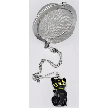 Konvice na čaj Čajové nerezové sítko Černá kočka (Dárky s kočkami, kočky, s kočkou)