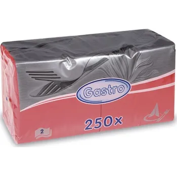 Papírový ubrousek Ubrousky papírové dvouvrstvé - 24 x 24 cm / červené / 250 ks