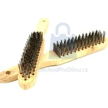 Řezný kotouč Kartáč drátěný, dřevěná rukojeť 6 řad, balení 1 ks