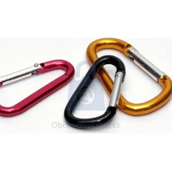 karabina Karabina hliníková typ D, různé barvy 60 mm černá, balení 25 ks