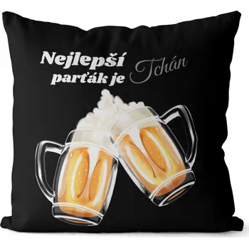 Dekorativní polštářek Polštář Nejlepší parťák je tchán (Velikost: 40 x 40 cm)