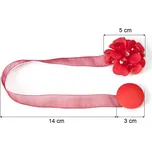 Dekorační ozdobná spona na záclony a závěsy s magnetem CHITA, červená, Ø 5 cm Mybesthome cena za 2 ks v balení Cena za 2 kusy v balení