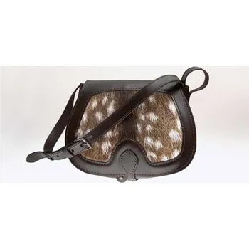 Módní doplněk Zubíček Lovecká brašna se srstí + poutka na 6 (hovězina) Velikost: velká (22x20x10), Srst: srst dančí