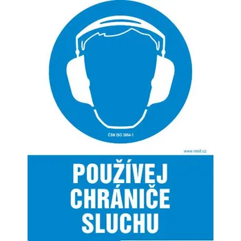 Značení Používej chrániče sluchu - samolepka 140 x 200 mm
