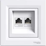 Asfora - Zásuvka datová 2xRJ45, kat.6 UTP, bílá, EPH4800121 (Schneider Electric, Asfora, bílá)