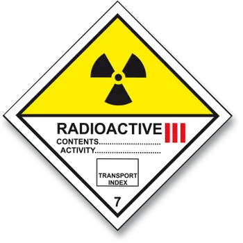 ADR 7.3 - Radioaktivní látky 3. stupně - samolepka 100 x 100 mm