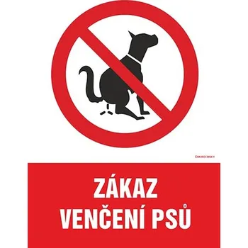 Značení Zákaz venčení psů - samolepka 140 x 200 mm