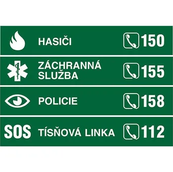 Značení Tísňové linky - samolepka 200 x 280 mm