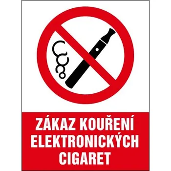 Značení Zákaz e-cigaret - samolepka 100 x 140 mm