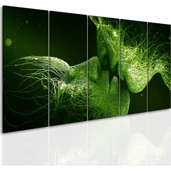 Malvis ® Obraz na stěnu Něžný polibek zelená Velikost (šířka x výška): 200x90 cm