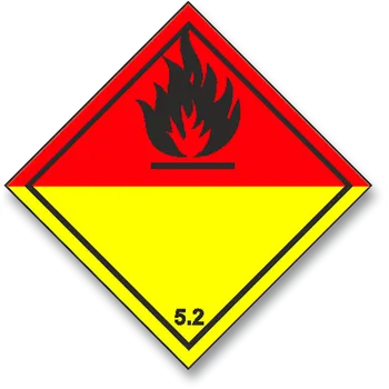 Značení Tř. 5.2 - Organické peroxidy - černý plamen - samolepka 100 x 100 mm