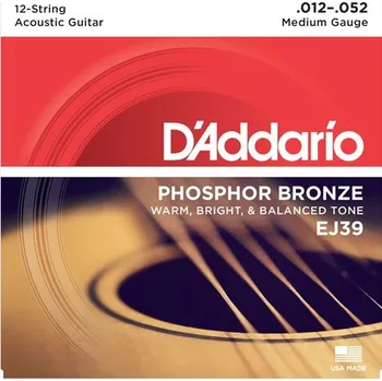 Struna pro kytaru a smyčcový nástroj D'Addario EJ39 + prodloužená záruka 3 roky