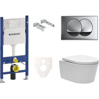 Klozet Cenově zvýhodněný závěsný WC set Geberit do lehkých stěn / předstěnová montáž+ WC SAT Brevis SIKOGES7W71S