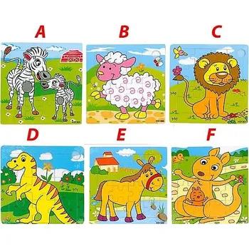 Dřevěná hračka puzzle zvířata dřevo 5 druhů