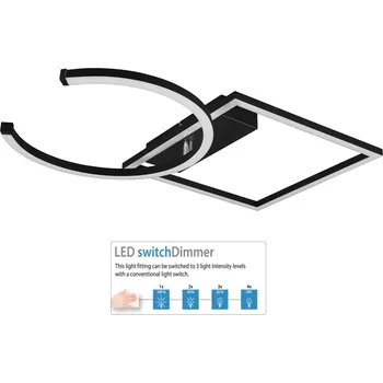 Trio Leuchten R62162132 PIVOT - Stropní lustr stmívatelný klasickým vypínačem, LED 23,5W, 3000K, 2800lm (Moderní stropní lustr s příjemnou teplou barvou světla, montura v matné černé barvě)