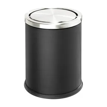 Odpadkový koš Koš pokojový, kulatý, s víkem, černý matný lak KGDB735BA