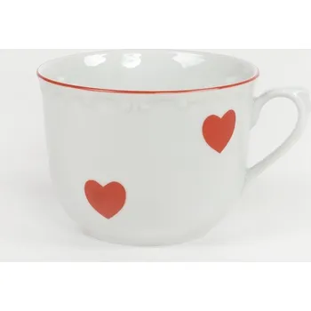 Hrnek 270ml R -ČERV.SRDÍČKA, čes.porcelán
