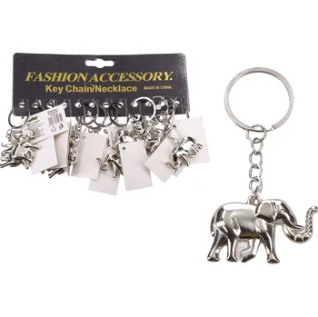 Wiky Klíčenka přívěšek slon 3 x 4 cm kovový