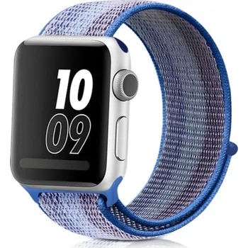 Příslušenství k chytrým hodinkám eses Nylonový řemínek pro Apple Watch - Modré proužky 38mm, 40mm, 41mm