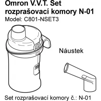 Inhalátor Set (rozprašovací komory + náustek) - C801,C801-KD, C28P, C28, C29, C30