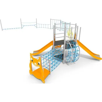 Doplněk pro dětské hřiště Playground System Šplhací sestava z nerezu - prolézačka se skluzavkami 16240
