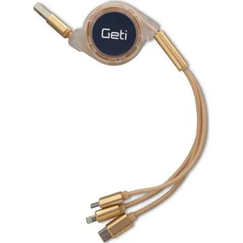 Datový kabel Geti 3v1 1,1 m zlatý