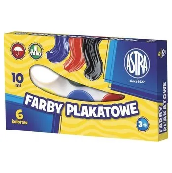 Set školních potřeb Farby plakatowe 6 kolorów 10ml ASTRA