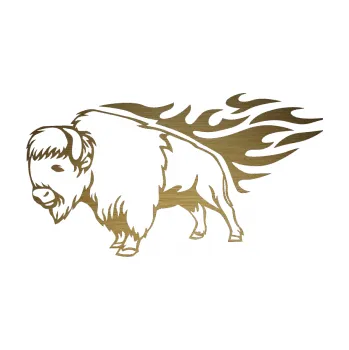 Samolepicí dekorace na vozidlo Animal flames 077 levá býk (64 - škrábaný kov zlatý) SAMOLEPKA NA AUTO, NÁLEPKA, FÓLIE, POLEP, TUNING, VLASTNÍ TEXT, TISK, AUTOSAMOLEPKY.cz, POLEPY, OBRÁZEK, LOGO, 3D STICKERS