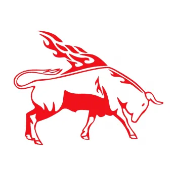 Samolepicí dekorace na vozidlo Animal flames 067 pravá býk (10 - červená) SAMOLEPKA NA AUTO, NÁLEPKA, FÓLIE, POLEP, TUNING, VLASTNÍ TEXT, TISK, AUTOSAMOLEPKY.cz, POLEPY, OBRÁZEK, LOGO, 3D STICKERS