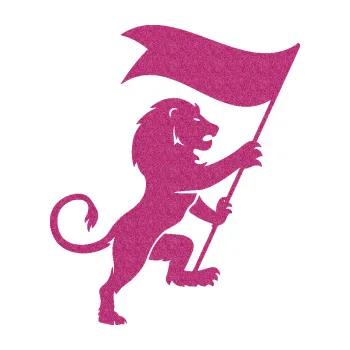 Samolepící dekorace Lev heraldika 005 pravá s praporem (90 - Ultra Metalic růžová) SAMOLEPKA NA AUTO, NÁLEPKA, FÓLIE, POLEP, TUNING, VLASTNÍ TEXT, TISK, AUTOSAMOLEPKY.cz, POLEPY, OBRÁZEK, LOGO, 3D STICKERS