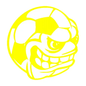 Samolepicí dekorace na vozidlo Fotbalový míč 003 pravá s obličejem (05 - žlutá citron) SAMOLEPKA NA AUTO, NÁLEPKA, FÓLIE, POLEP, TUNING, VLASTNÍ TEXT, TISK, AUTOSAMOLEPKY.cz, POLEPY, OBRÁZEK, LOGO, 3D STICKERS