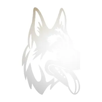 Polep vozidla SAMOLEPKA Pes 151 pravá německý ovčák (82 - odrazková reflexní bílá) NA AUTO, NÁLEPKA, FÓLIE, POLEP, TUNING, VLASTNÍ TEXT, TISK, AUTOSAMOLEPKY.cz, POLEPY, OBRÁZEK, LOGO, SAMOLEPKY