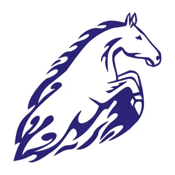 Samolepicí dekorace na vozidlo Animal flames 011 pravá kůň (22 - střední modrá) SAMOLEPKA NA AUTO, NÁLEPKA, FÓLIE, POLEP, TUNING, VLASTNÍ TEXT, TISK, AUTOSAMOLEPKY.cz, POLEPY, OBRÁZEK, LOGO, 3D STICKERS