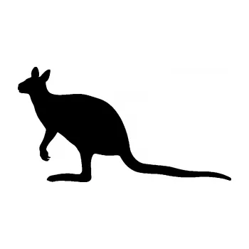 Samolepící dekorace Klokan 003 levá (01 - černá) SAMOLEPKA NA AUTO, NÁLEPKA, FÓLIE, POLEP, TUNING, VLASTNÍ TEXT, TISK, AUTOSAMOLEPKY.cz, POLEPY, OBRÁZEK, LOGO, 3D STICKERS