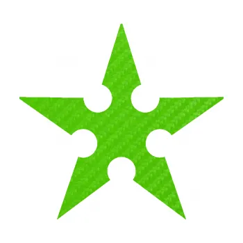 samolepka Ninja hvězda (58 - 3D karbon zelený kawasaki) SAMOLEPKA NA AUTO, NÁLEPKA, FÓLIE, POLEP, TUNING, VLASTNÍ TEXT, TISK, AUTOSAMOLEPKY.cz, POLEPY, OBRÁZEK, LOGO, 3D STICKERS