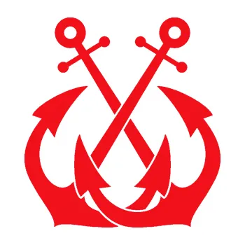 Samolepící dekorace SAMOLEPKA Kotva 004 dvě spojené (10 - červená) NA AUTO, NÁLEPKA, FÓLIE, POLEP, TUNING, VLASTNÍ TEXT, TISK, AUTOSAMOLEPKY.cz, POLEPY, OBRÁZEK, LOGO, SAMOLEPKY