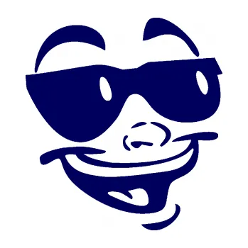 Samolepící dekorace Obličej 005 pravá veselý s brýlemi (23 - tmavě modrá) SAMOLEPKA NA AUTO, NÁLEPKA, FÓLIE, POLEP, TUNING, VLASTNÍ TEXT, TISK, AUTOSAMOLEPKY.cz, POLEPY, OBRÁZEK, LOGO, 3D STICKERS