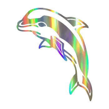 Samolepící dekorace Delfín 001 levá (93 - Holografická) SAMOLEPKA NA AUTO, NÁLEPKA, FÓLIE, POLEP, TUNING, VLASTNÍ TEXT, TISK, AUTOSAMOLEPKY.cz, POLEPY, OBRÁZEK, LOGO, 3D STICKERS