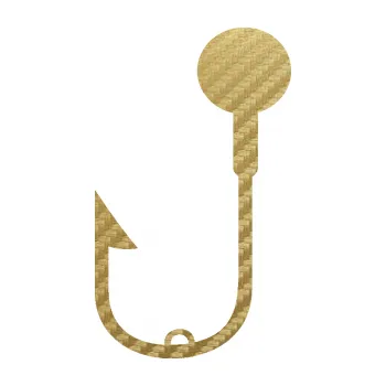 Samolepicí dekorace na vozidlo Háček na ryby 003 levá (59 - 3D karbon zlatý) SAMOLEPKA NA AUTO, NÁLEPKA, FÓLIE, POLEP, TUNING, VLASTNÍ TEXT, TISK, AUTOSAMOLEPKY.cz, POLEPY, OBRÁZEK, LOGO, 3D STICKERS