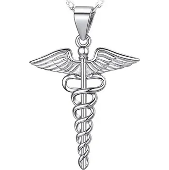 Náhrdelník Šperky4U Stříbrný přívěšek - Aeskulapova hůl - NB-4133