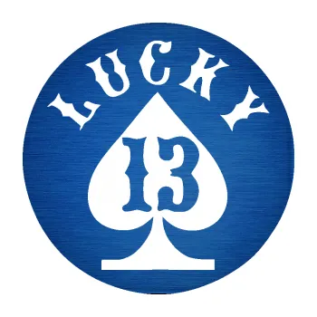 Samolepící dekorace SAMOLEPKA Lucky 13 šťastná třináctka (65 - škrábaný kov modrý) NA AUTO, NÁLEPKA, FÓLIE, POLEP, TUNING, VLASTNÍ TEXT, TISK, AUTOSAMOLEPKY.cz, POLEPY, OBRÁZEK, LOGO, SAMOLEPKY