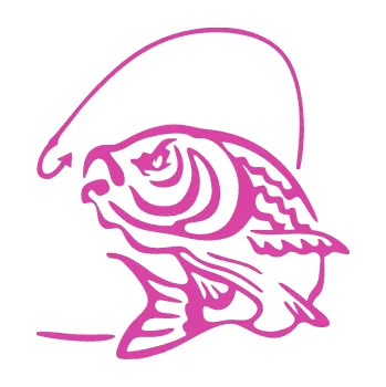 Polep vozidla SAMOLEPKA Ryba s návnadou 002 levá (16 - růžová) NA AUTO, NÁLEPKA, FÓLIE, POLEP, TUNING, VLASTNÍ TEXT, TISK, AUTOSAMOLEPKY.cz, POLEPY, OBRÁZEK, LOGO, SAMOLEPKY