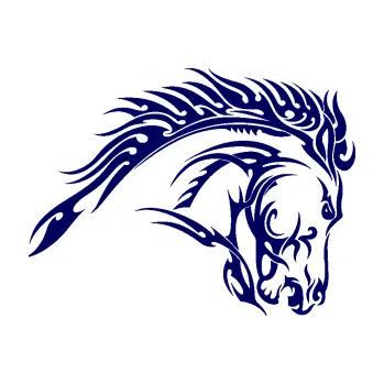 Samolepící dekorace SAMOLEPKA Kůň 042 pravá (23 - tmavě modrá) NA AUTO, NÁLEPKA, FÓLIE, POLEP, TUNING, VLASTNÍ TEXT, TISK, AUTOSAMOLEPKY.cz, POLEPY, OBRÁZEK, LOGO, SAMOLEPKY