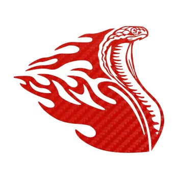 Samolepicí dekorace na vozidlo Animal flames 088 pravá vztyčená kobra (53 - 3D karbon červený) SAMOLEPKA NA AUTO, NÁLEPKA, FÓLIE, POLEP, TUNING, VLASTNÍ TEXT, TISK, AUTOSAMOLEPKY.cz, POLEPY, OBRÁZEK, LOGO, 3D STICKERS